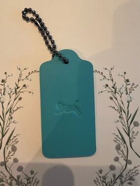 Coach LNY Teal Blue Leather Hangtag/Bag Charm Lunar New Year Tiger Asia Limited